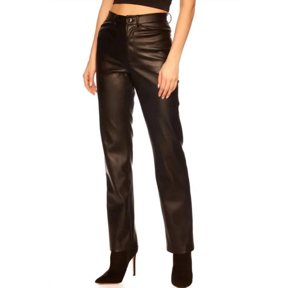 NEW SUSANA MONACO midnight faux leather pant in black